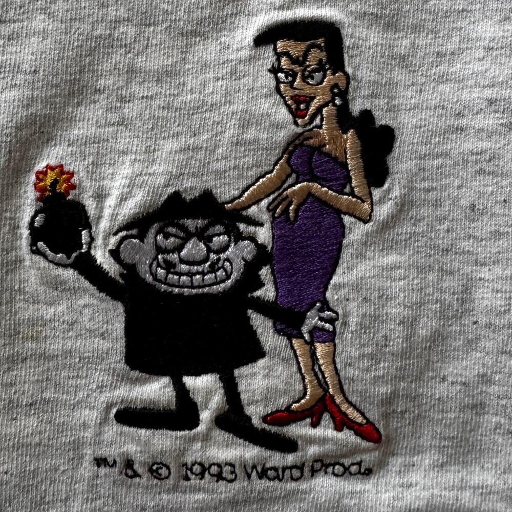 Vintage 1993 Jay Ward Boris & Natasha Embroidered T Balzout Rocky Bullwinkle USA